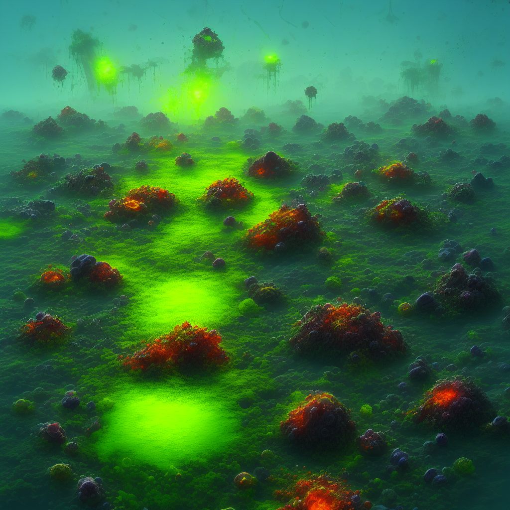 Toxic effect of harmful algae and algae toxins, accidental (unintentional) digital illustration