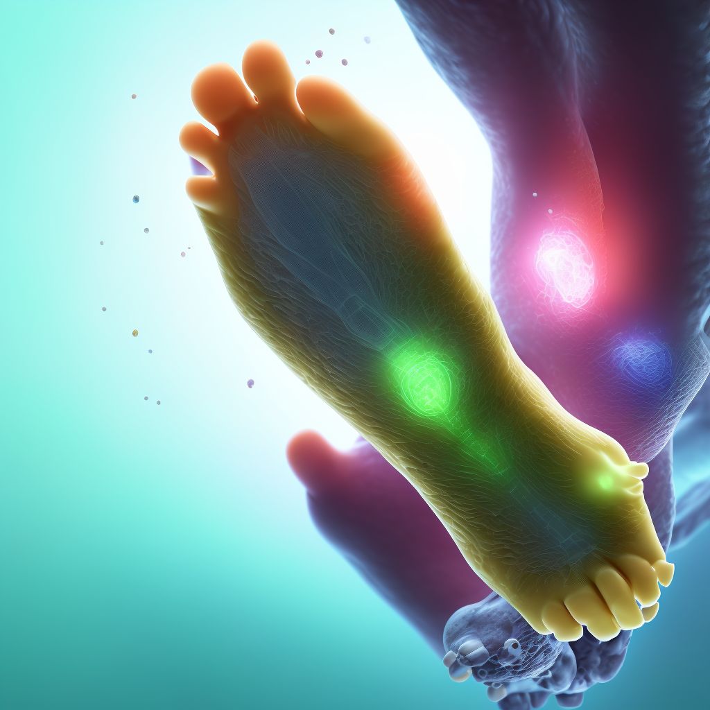 Immersion foot, left foot digital illustration