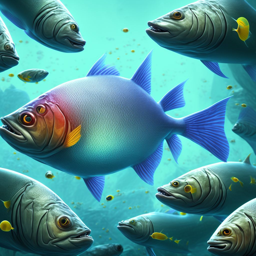 Anaphylactic reaction due to other fish digital illustration