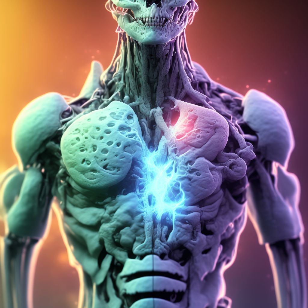 Traumatic subcutaneous emphysema digital illustration