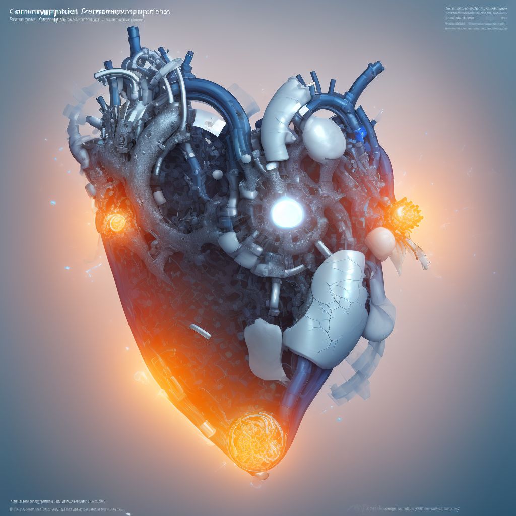 Mechanical complication of heart valve prosthesis digital illustration