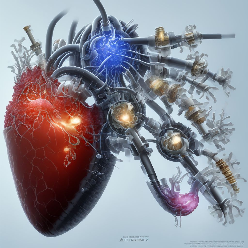 Breakdown (mechanical) of heart valve prosthesis digital illustration