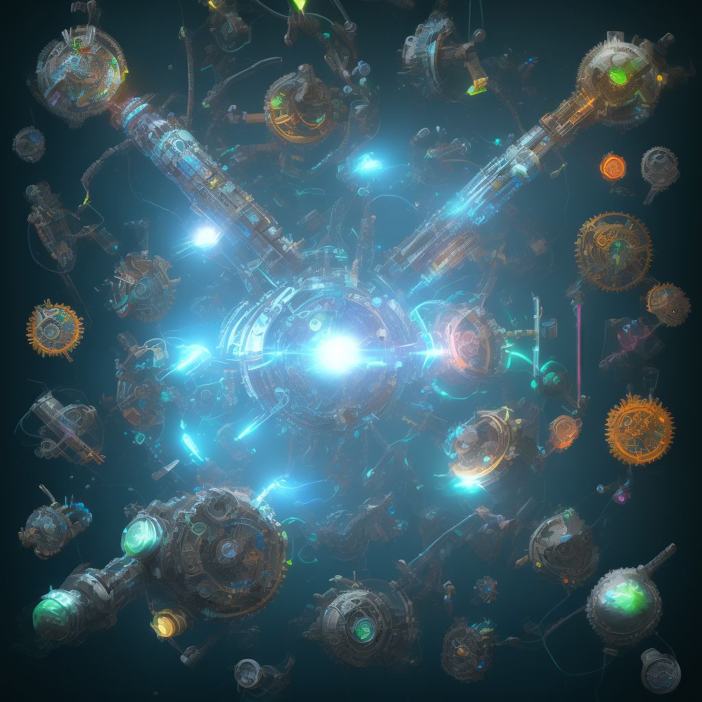 Breakdown (mechanical) of cardiac electronic device digital illustration