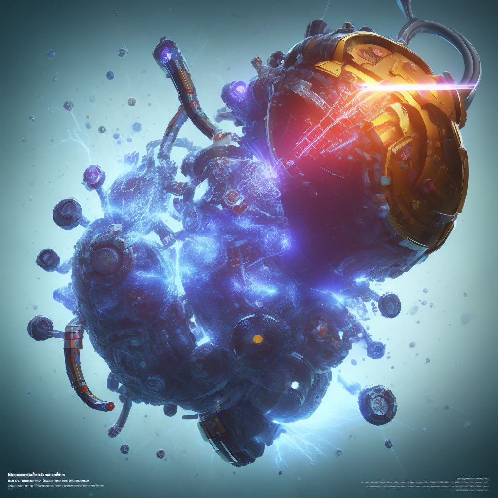 Breakdown (mechanical) of cardiac electrode digital illustration