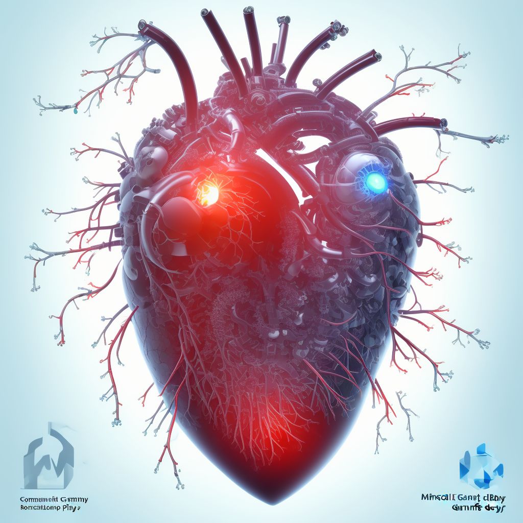 Mechanical complication of coronary artery bypass graft and biological heart valve graft digital illustration