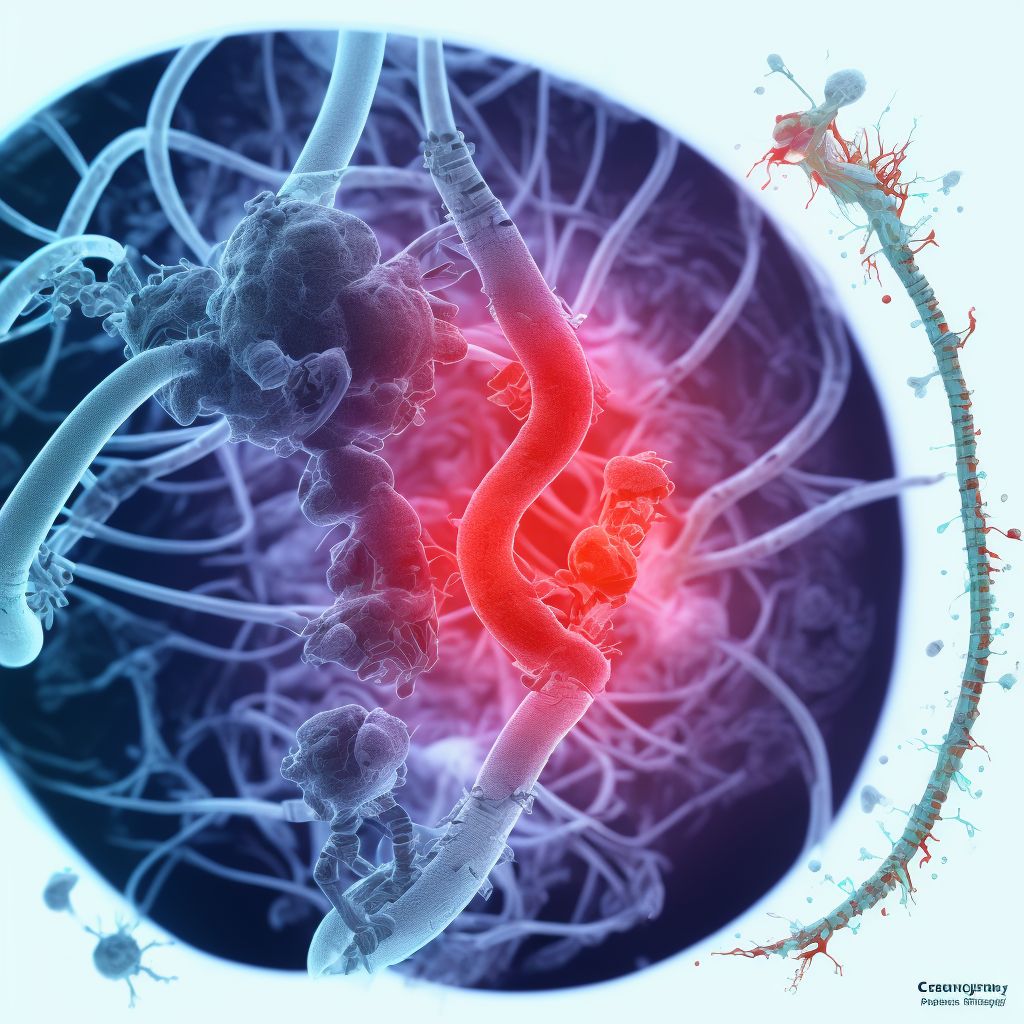 Leakage of coronary artery bypass graft digital illustration