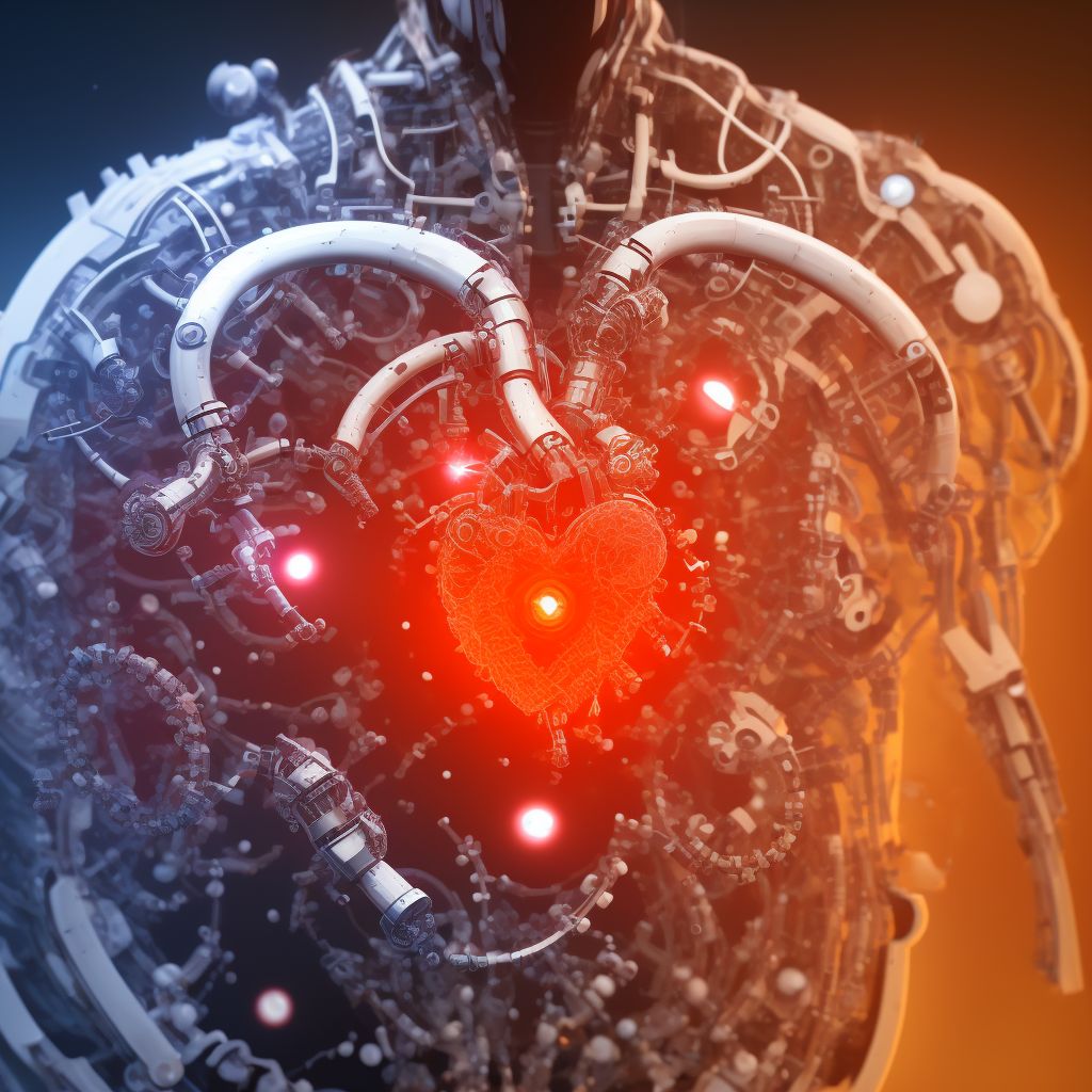 Mechanical complication of biological heart valve graft digital illustration