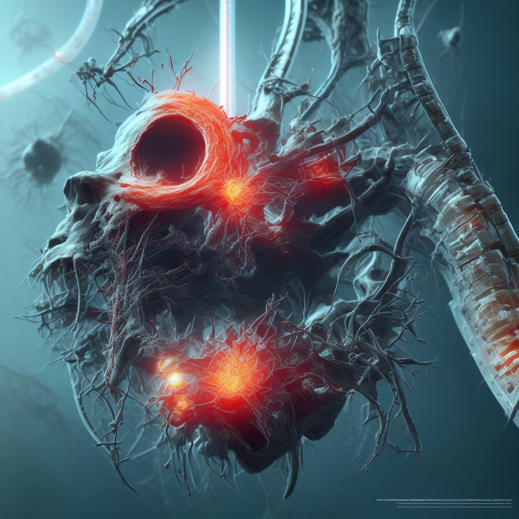 Breakdown (mechanical) of carotid arterial graft (bypass) digital illustration