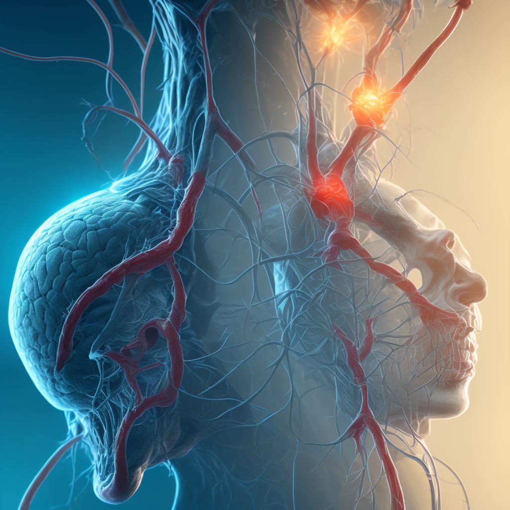 Leakage of carotid arterial graft (bypass) digital illustration