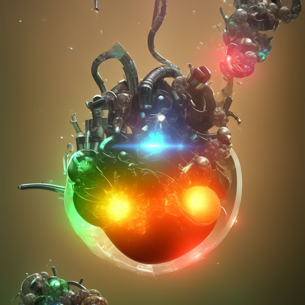 Displacement of artificial heart digital illustration