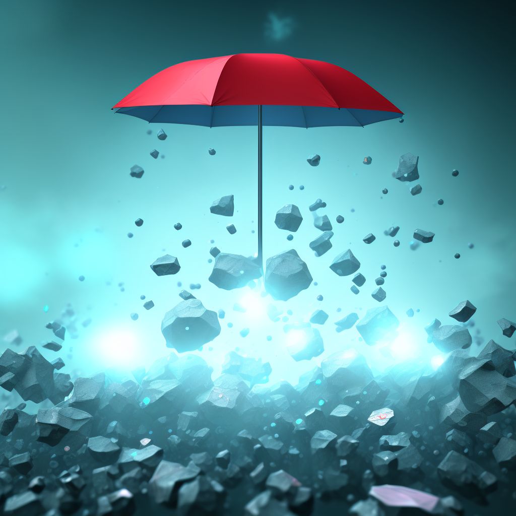 Displacement of umbrella device digital illustration