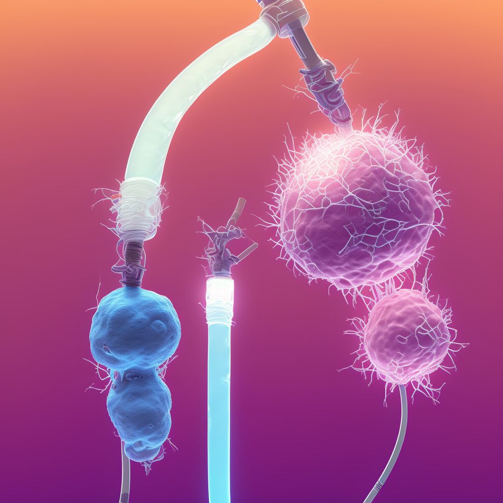 Breakdown (mechanical) of indwelling urethral catheter digital illustration