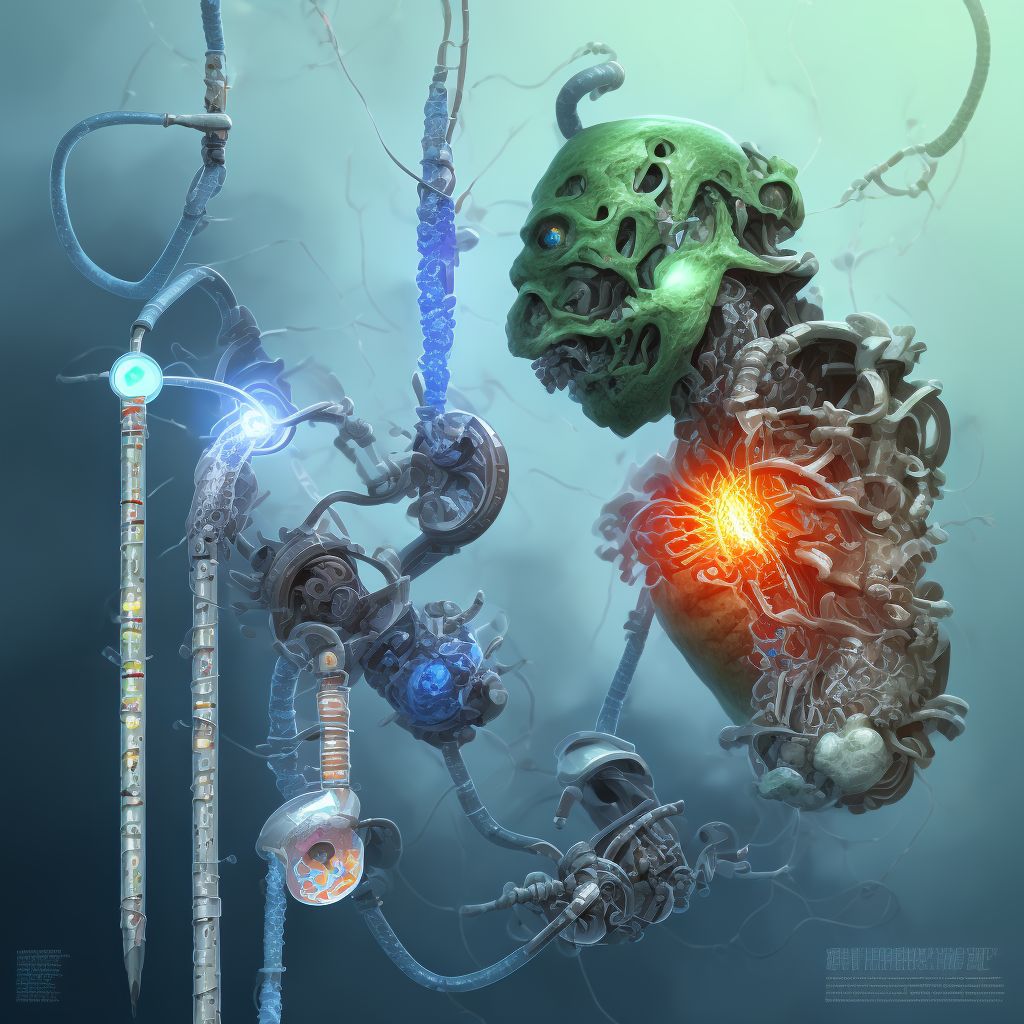 Breakdown (mechanical) of nephrostomy catheter digital illustration