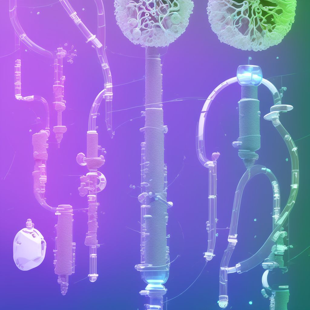 Breakdown (mechanical) of other urinary catheter digital illustration