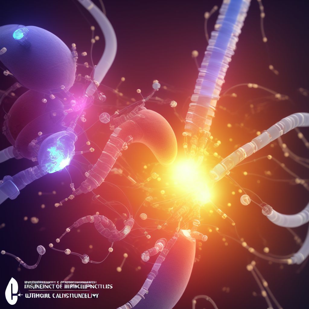 Displacement of nephrostomy catheter digital illustration