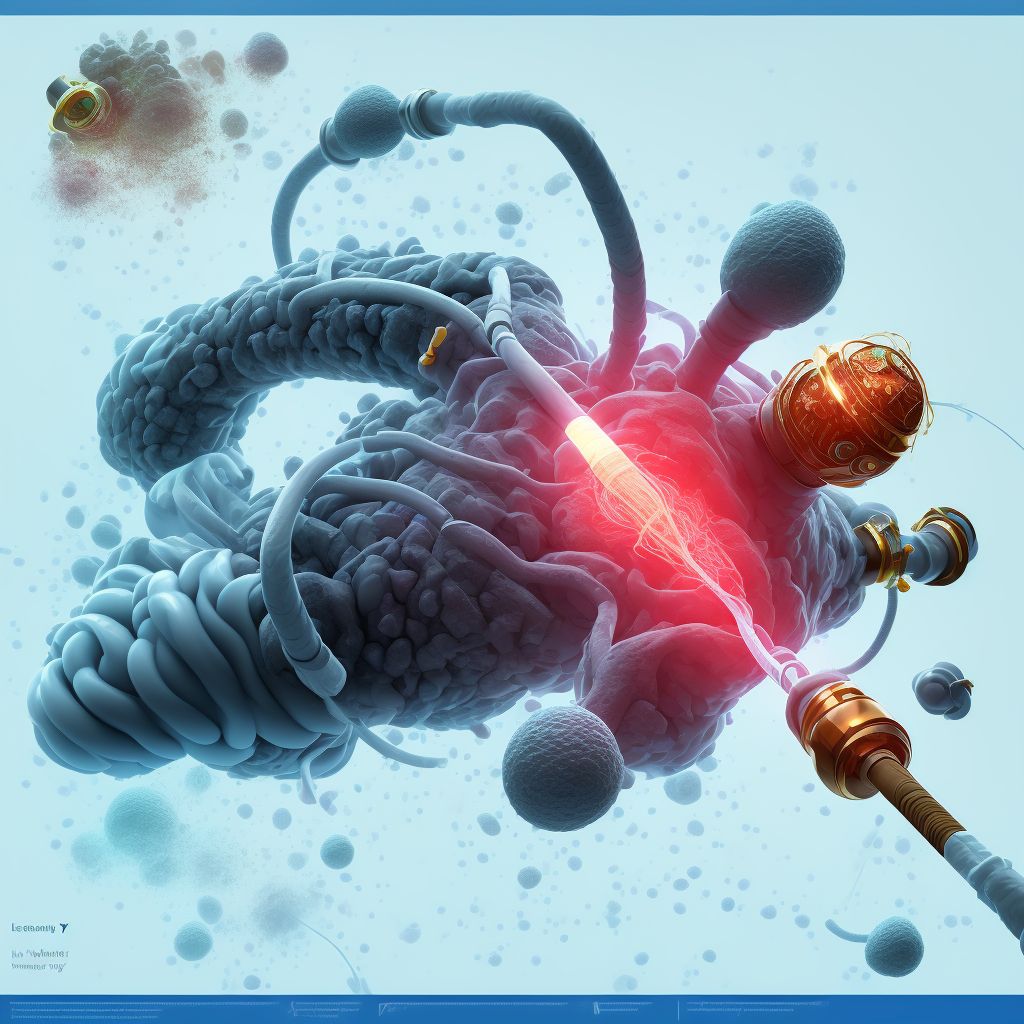 Leakage of nephrostomy catheter digital illustration