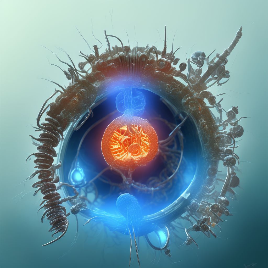 Breakdown (mechanical) of implanted urinary sphincter digital illustration