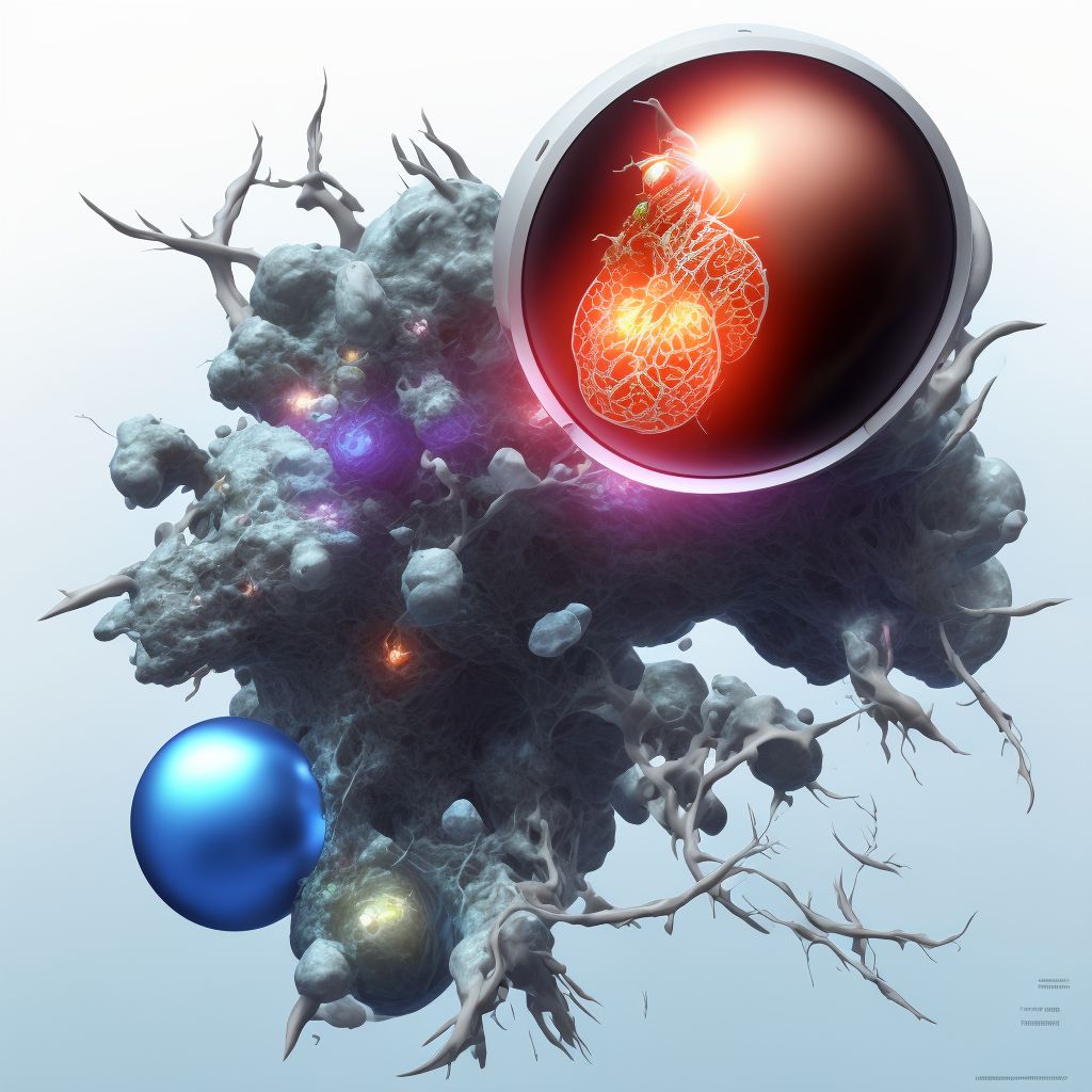 Displacement of implanted testicular prosthesis digital illustration