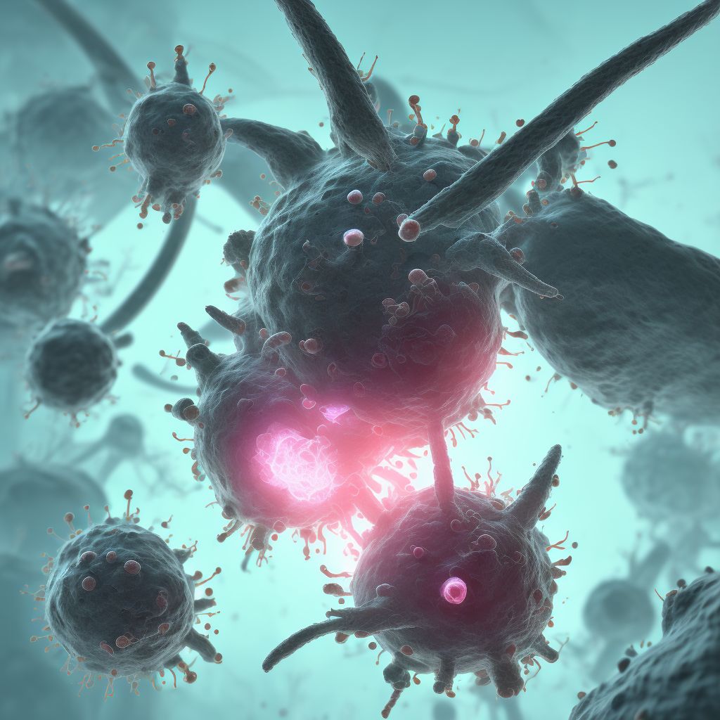 Infection and inflammatory reaction due to cystostomy catheter digital illustration