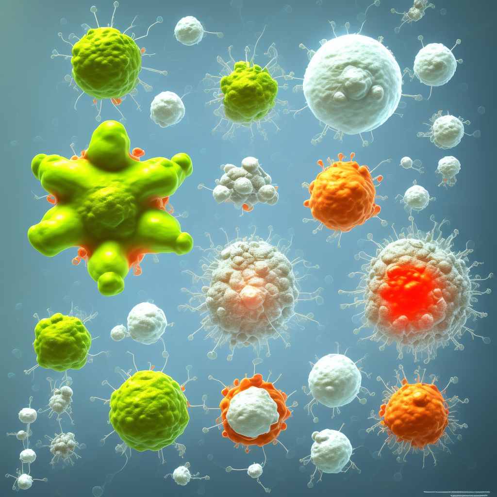 Infection and inflammatory reaction due to nephrostomy catheter digital illustration