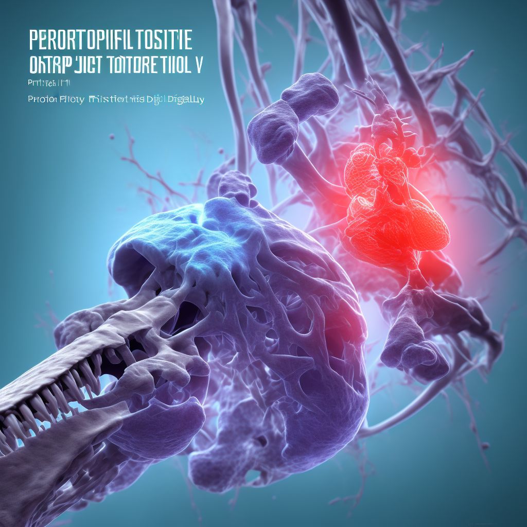 Periprosthetic osteolysis of other internal prosthetic joint digital illustration