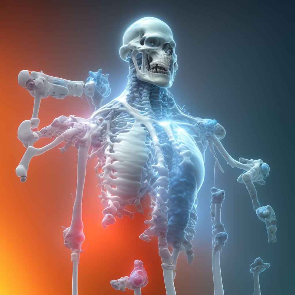 Periprosthetic osteolysis of unspecified internal prosthetic joint digital illustration