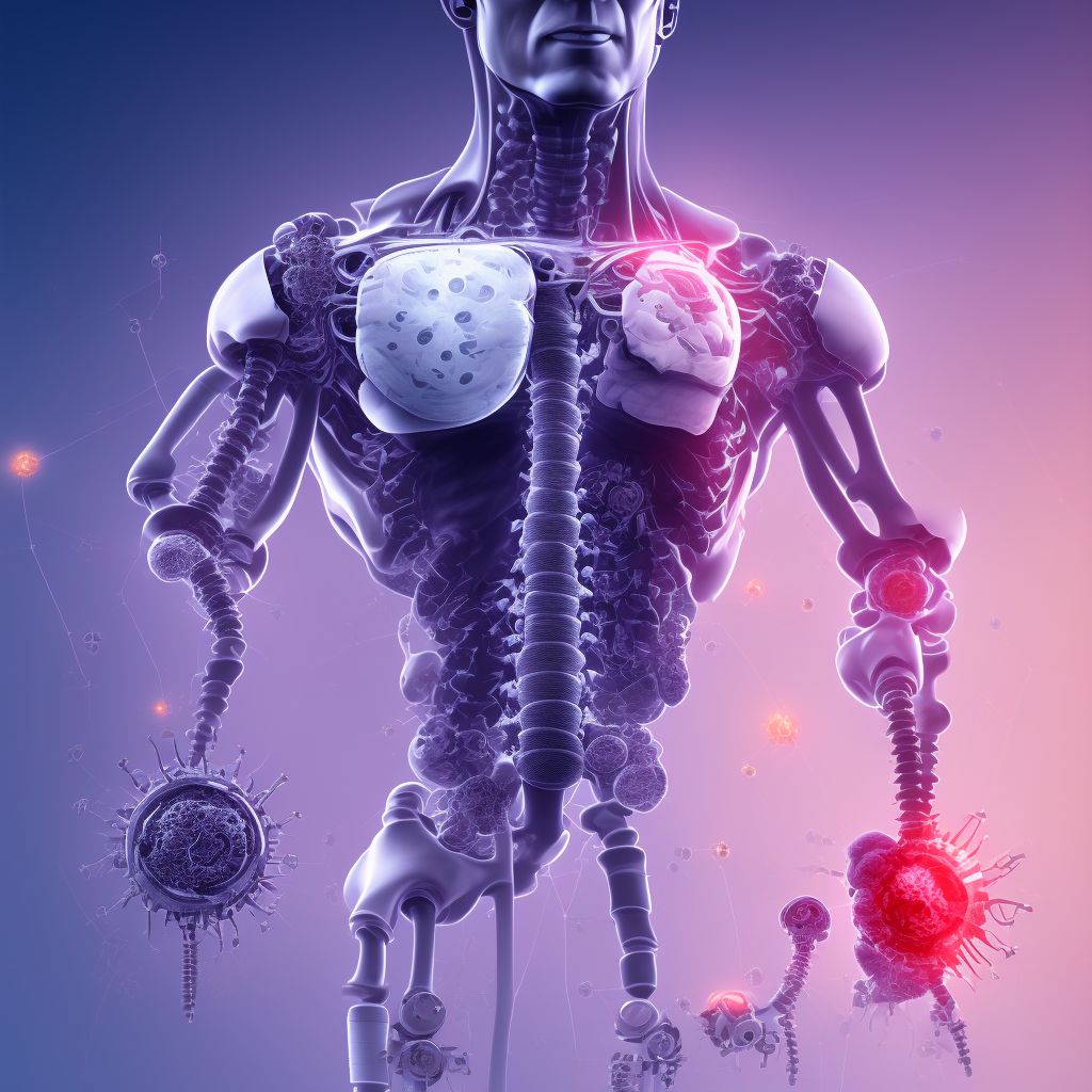 Other mechanical complication of internal fixation device of left femur digital illustration