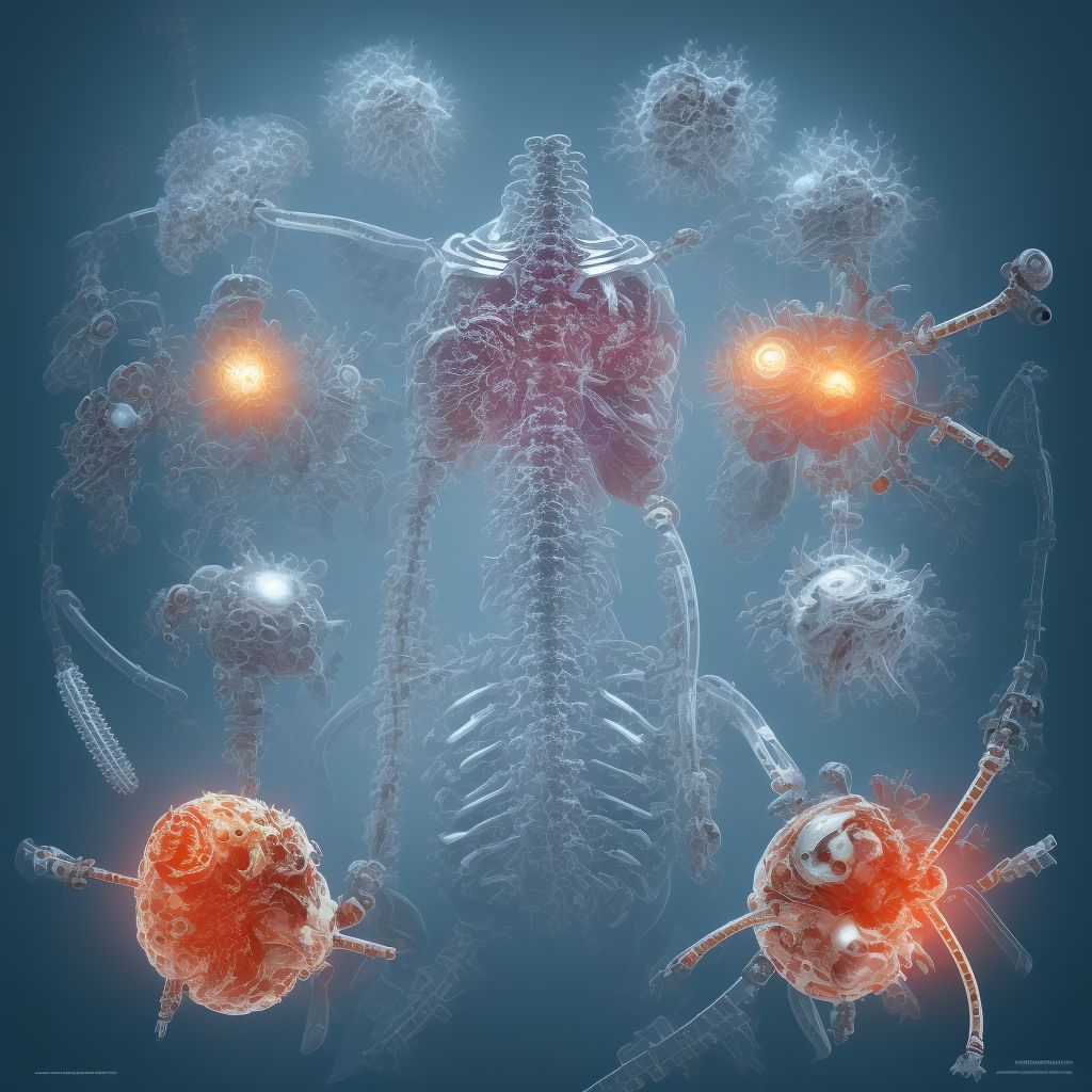 Other mechanical complication of internal fixation device of vertebrae digital illustration