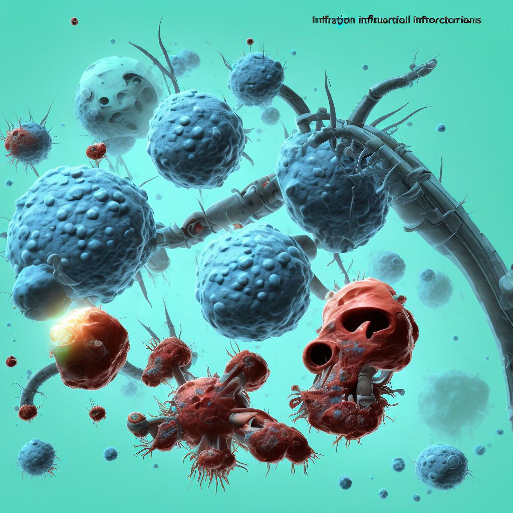 Infection and inflammatory reaction due to internal fixation device of unspecified bone of arm digital illustration