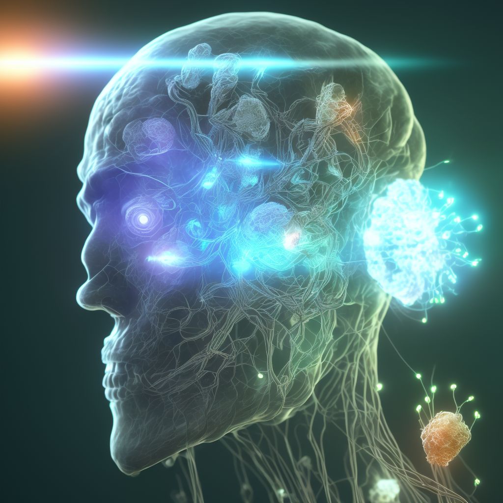 Displacement of implanted electronic neurostimulator, generator digital illustration