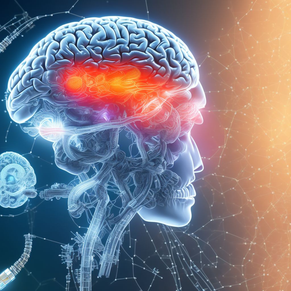 Other mechanical complication of implanted electronic neurostimulator of brain electrode (lead) digital illustration