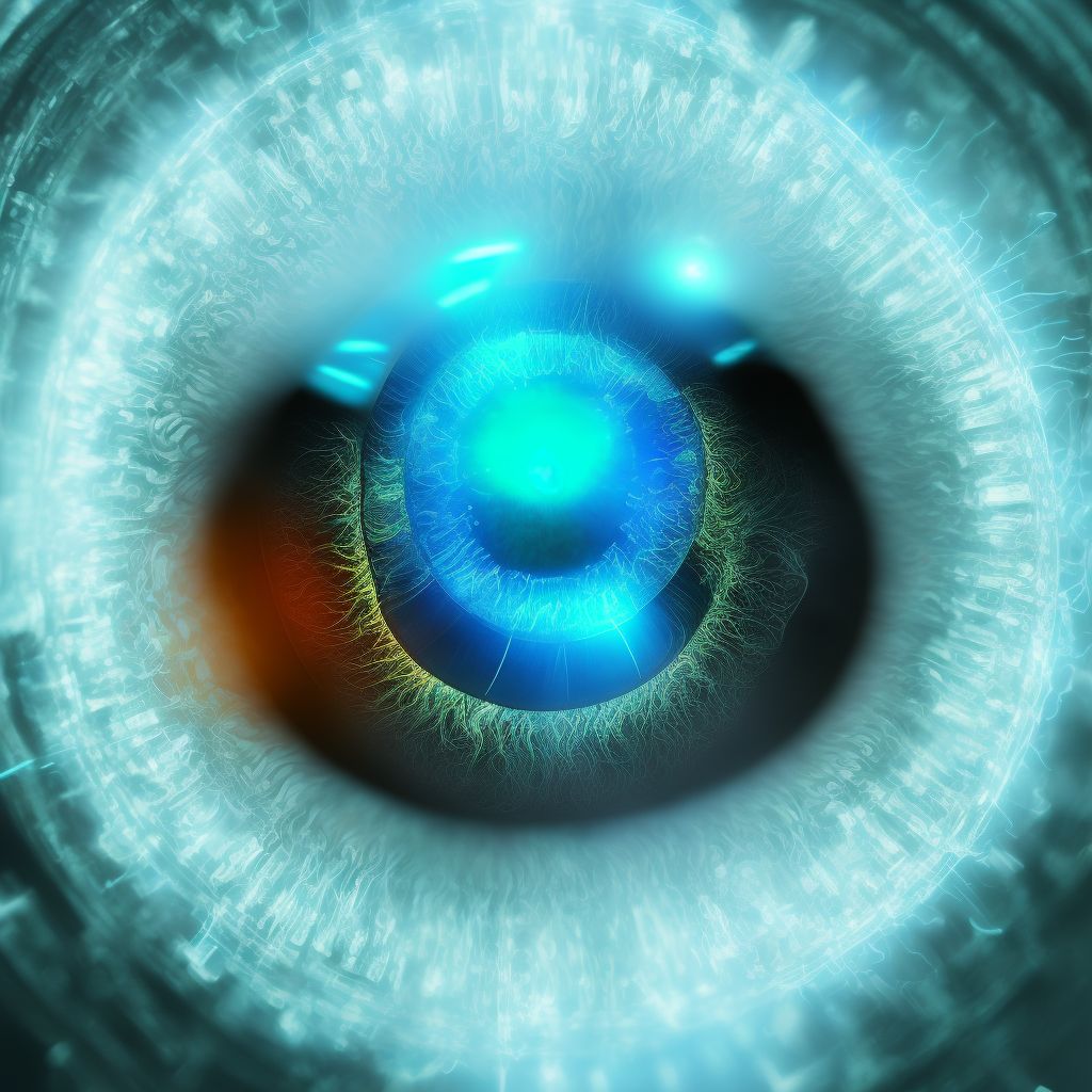 Displacement of intraocular lens digital illustration