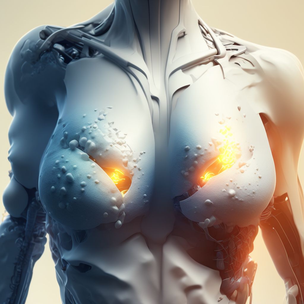 Leakage of breast prosthesis and implant digital illustration