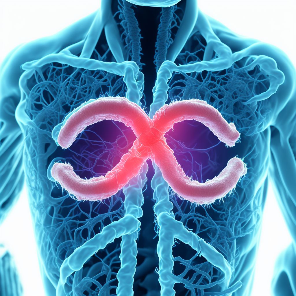 Displacement of esophageal anti-reflux device digital illustration