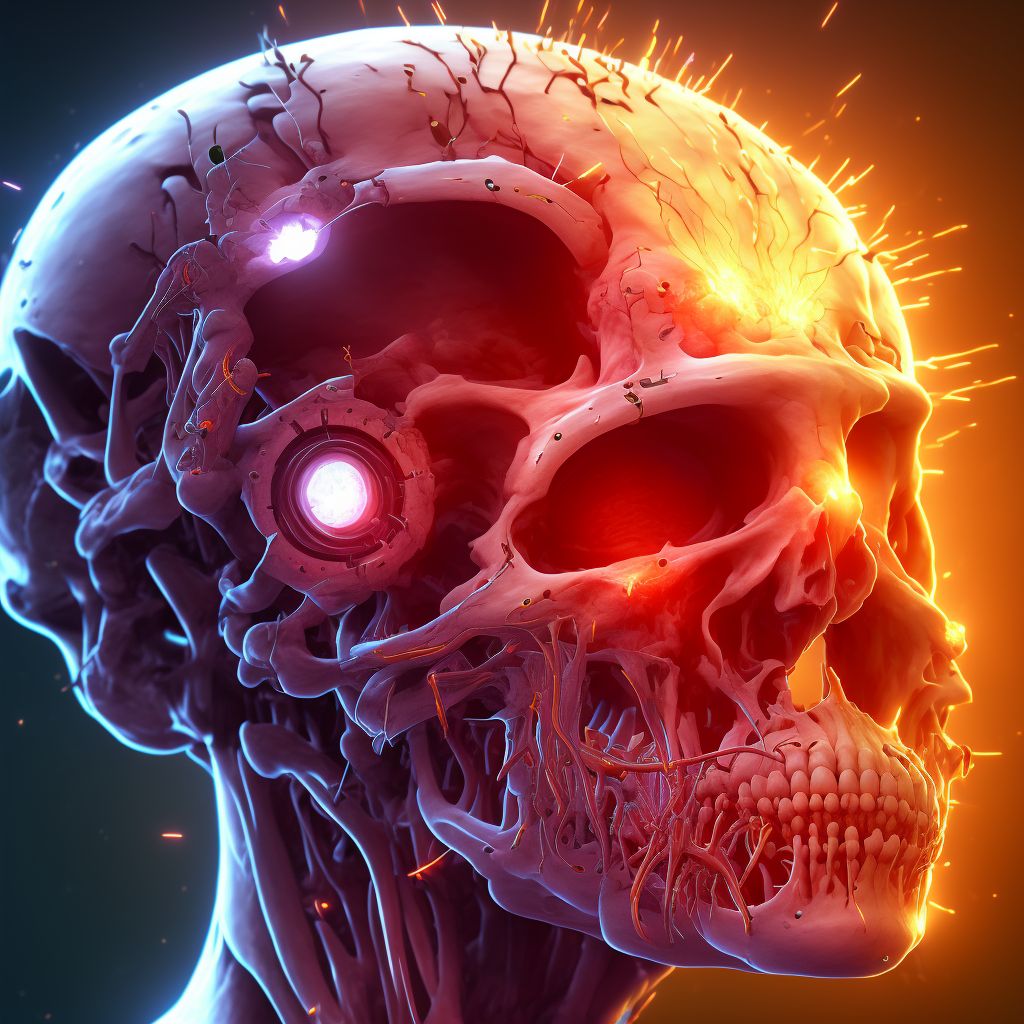 Breakdown (mechanical) of cranial or spinal infusion catheter digital illustration