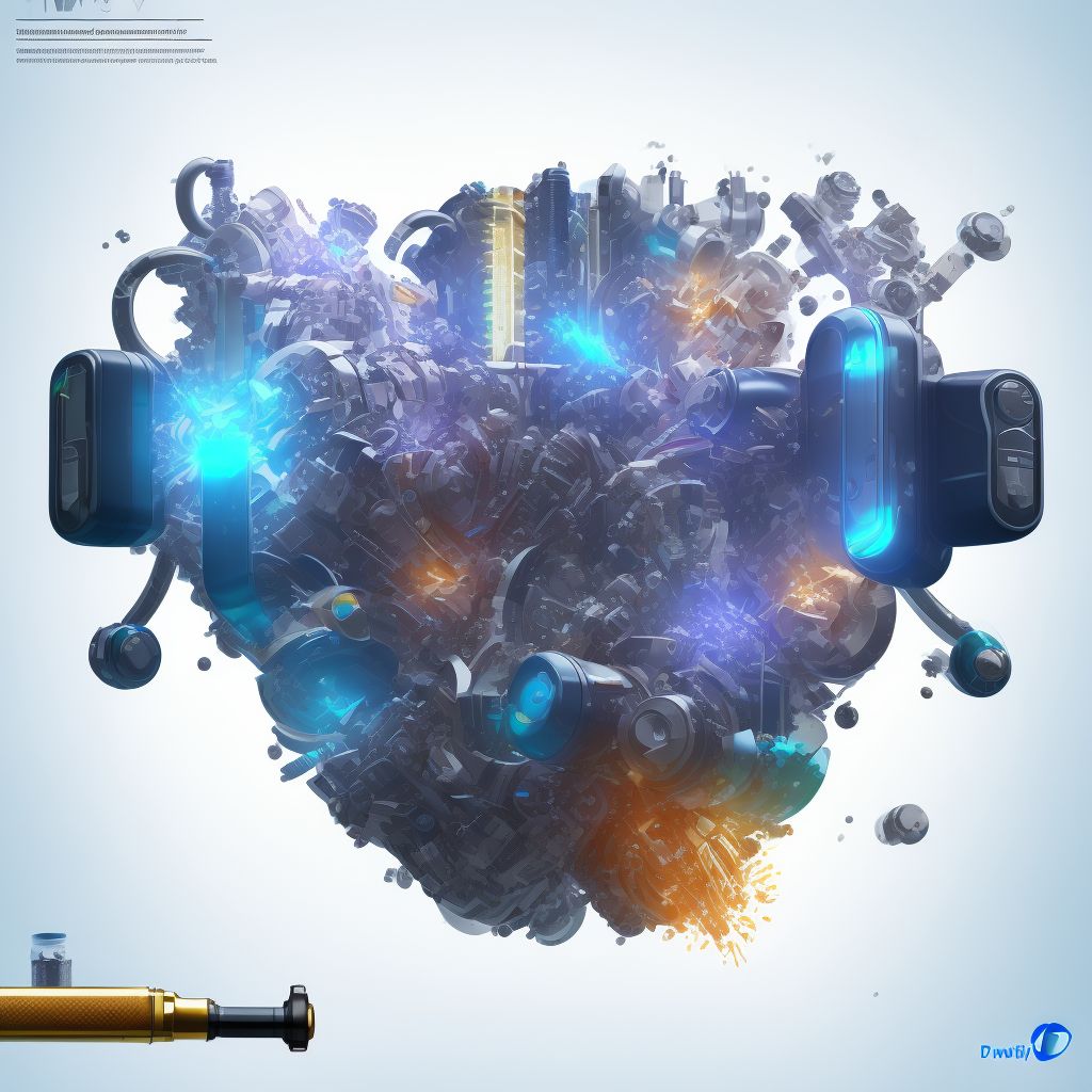 Breakdown (mechanical) of insulin pump digital illustration