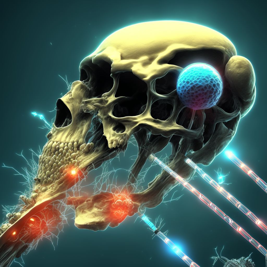 Displacement of cranial or spinal infusion catheter digital illustration