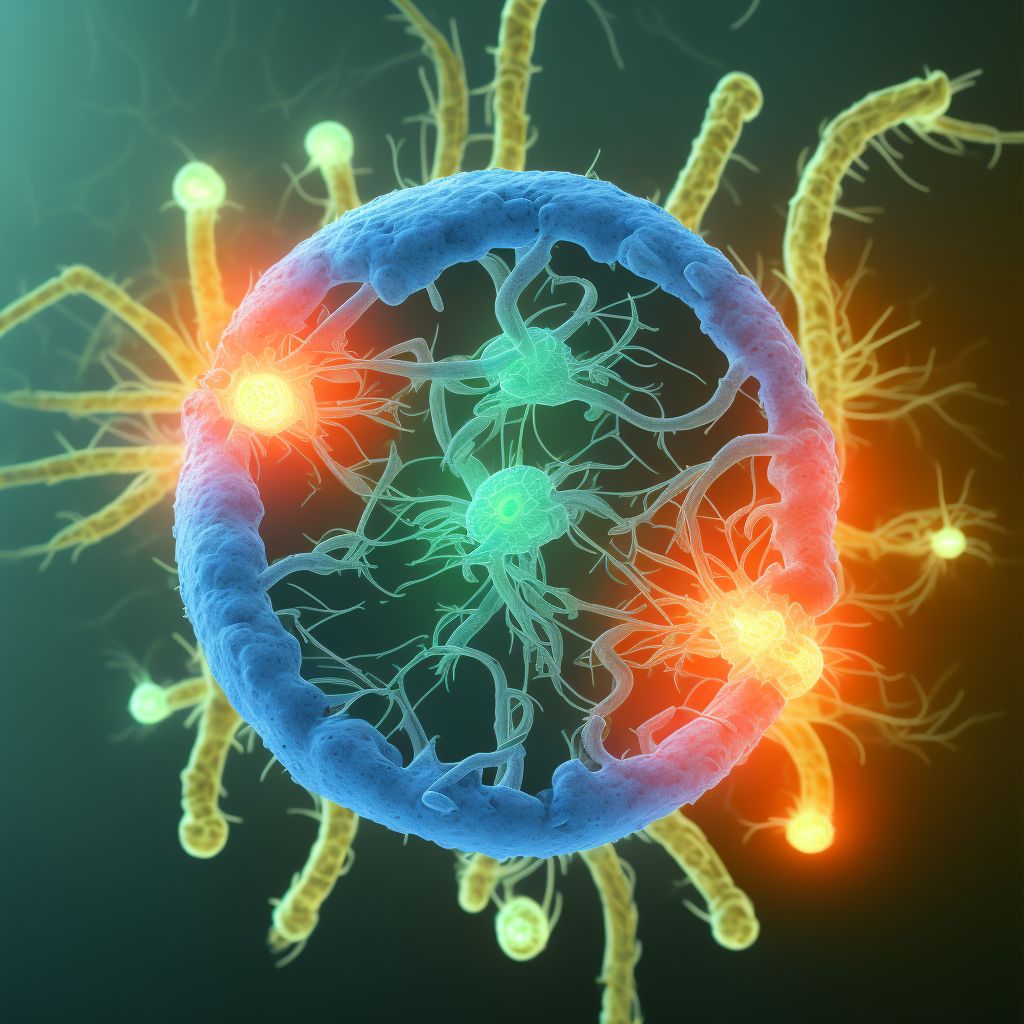 Infection and inflammatory reaction due to implanted electronic neurostimulator of peripheral nerve, electrode (lead) digital illustration