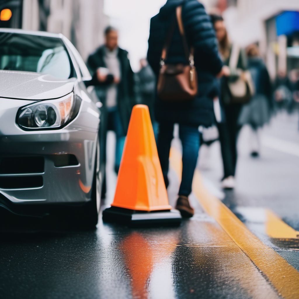 Pedestrian on foot injured in collision with other pedestrian conveyance digital illustration