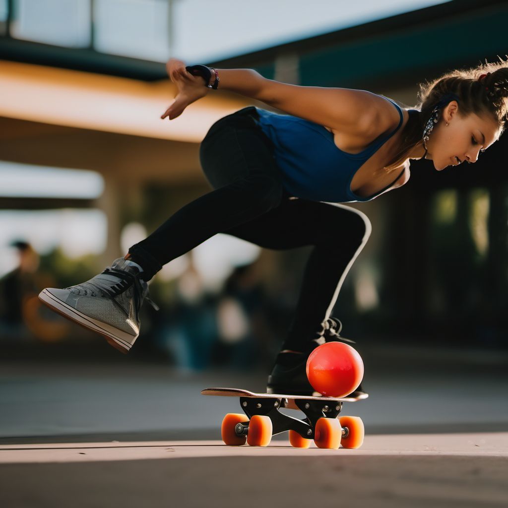 Non-in-line roller-skater colliding with stationary object digital illustration