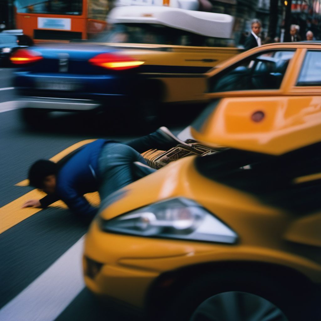 Accident on other rolling-type pedestrian conveyance digital illustration