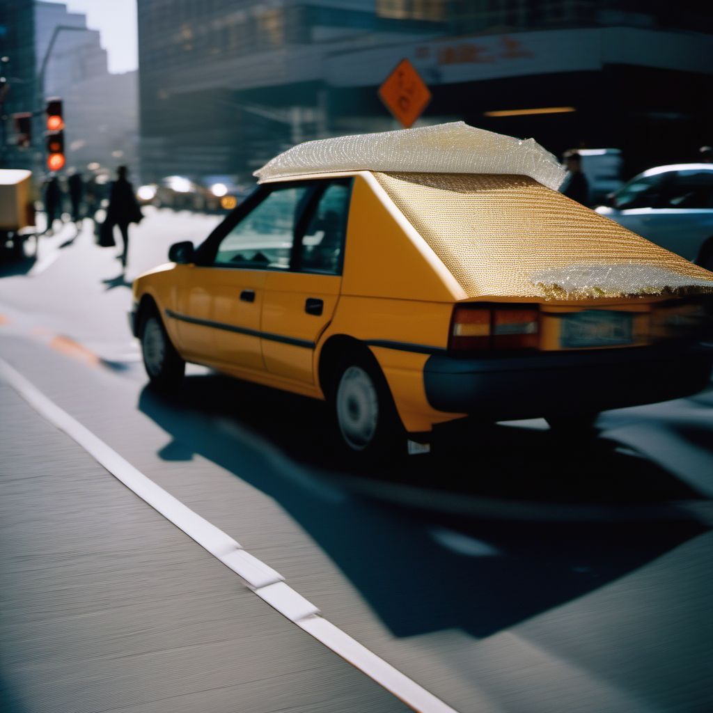 Pedestrian on other rolling-type pedestrian conveyance colliding with stationary object digital illustration