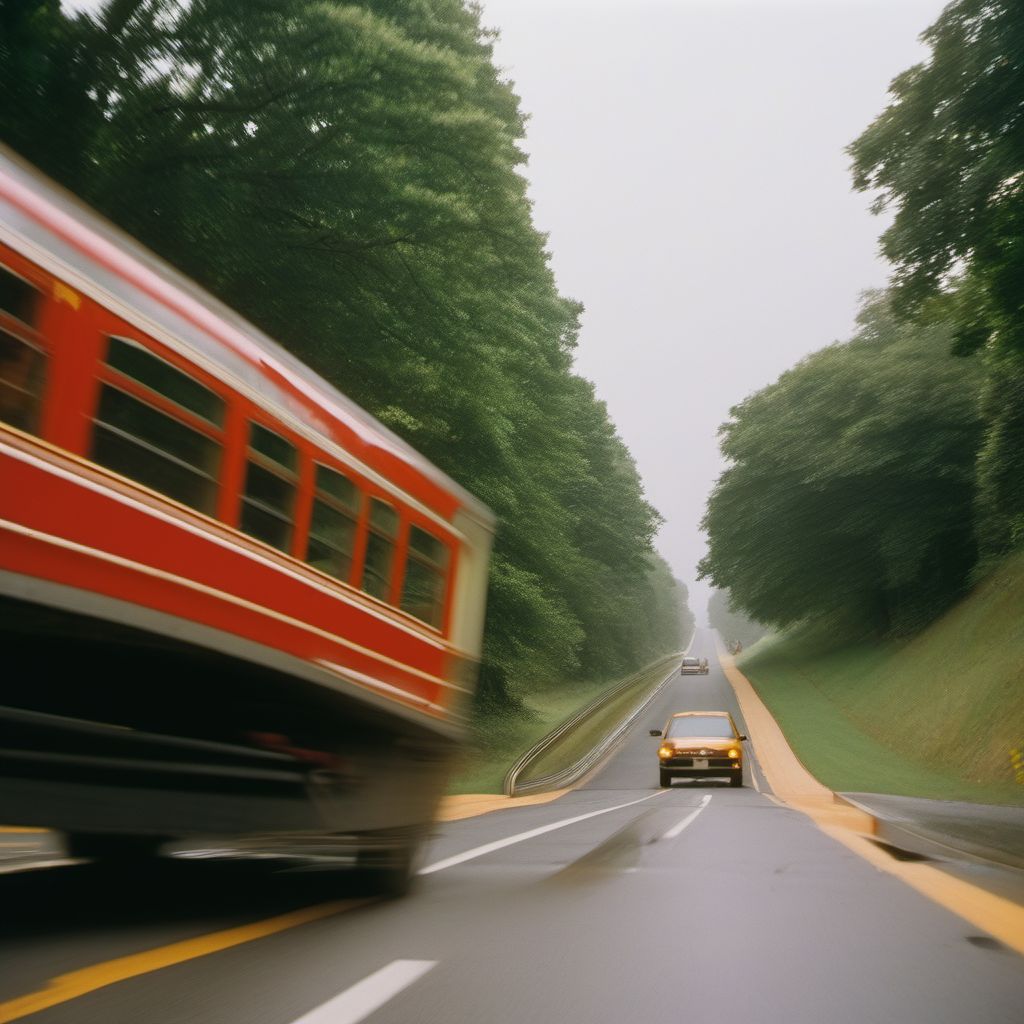 Gliding-type pedestrian conveyance accident digital illustration