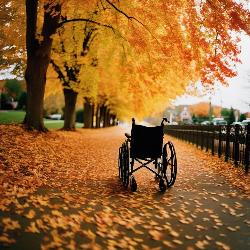 Fall from moving wheelchair (powered) digital illustration