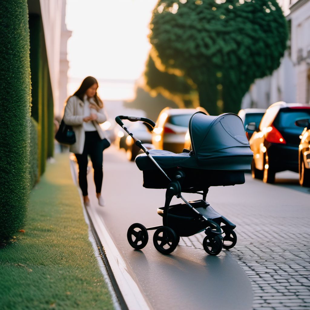 Accident with babystroller digital illustration