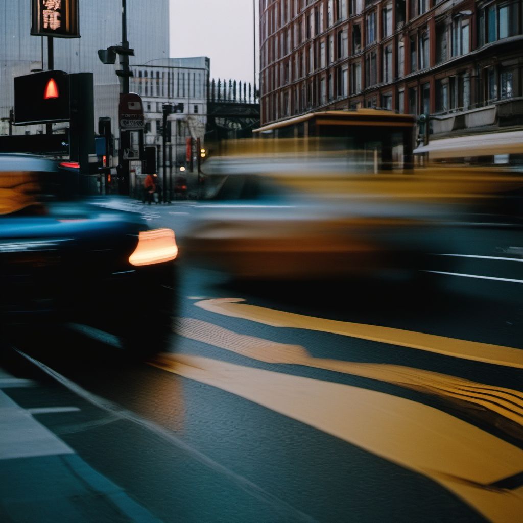 Pedestrian on other pedestrian conveyance colliding with stationary object digital illustration