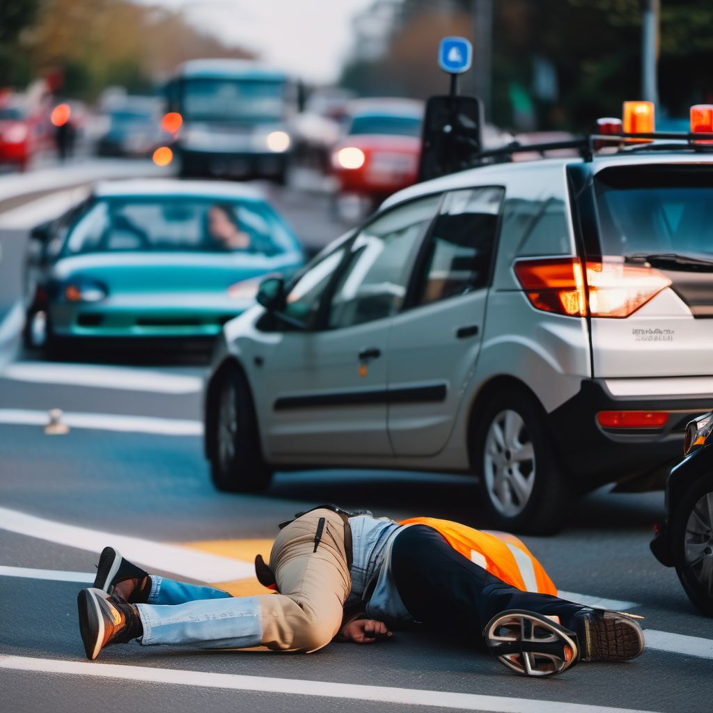 Pedestrian with other conveyance injured in collision with pedal cycle, unspecified whether traffic or nontraffic accident digital illustration