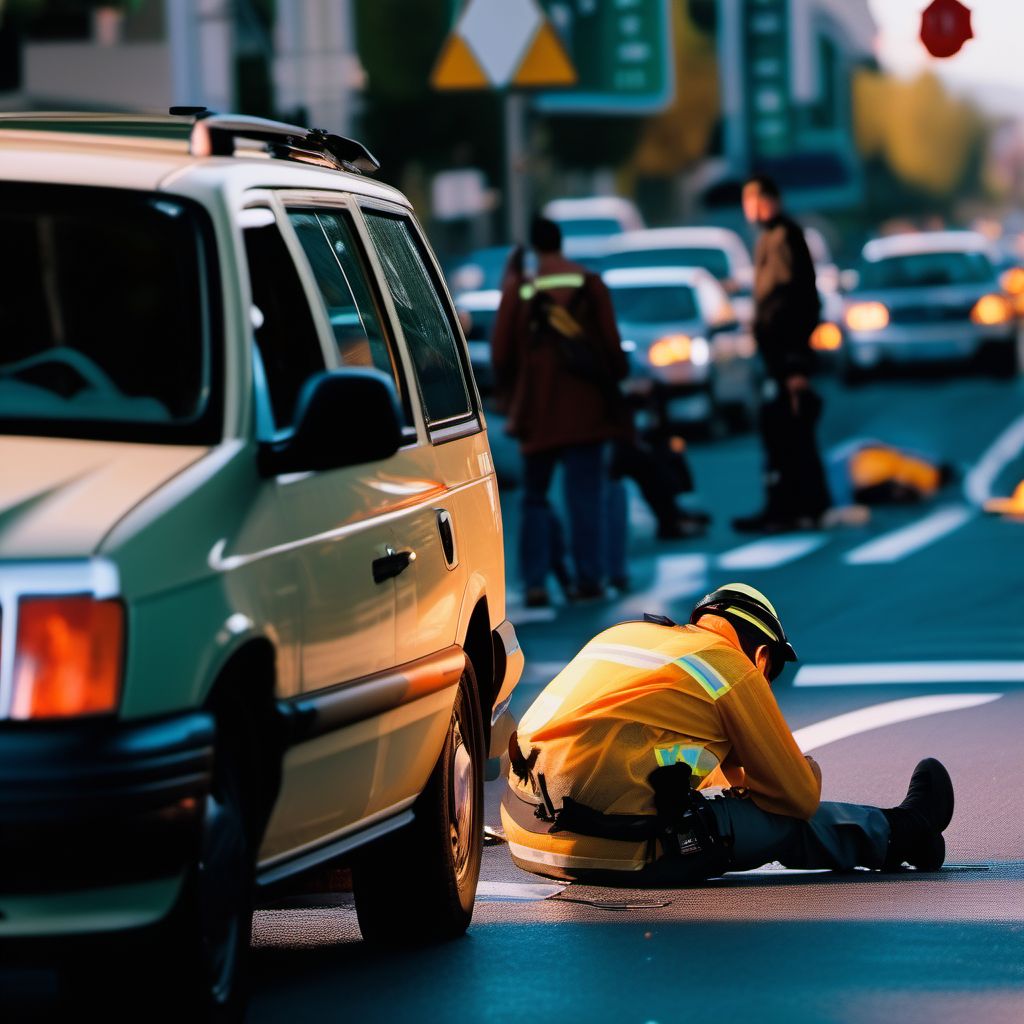 Pedestrian injured in unspecified traffic accident digital illustration