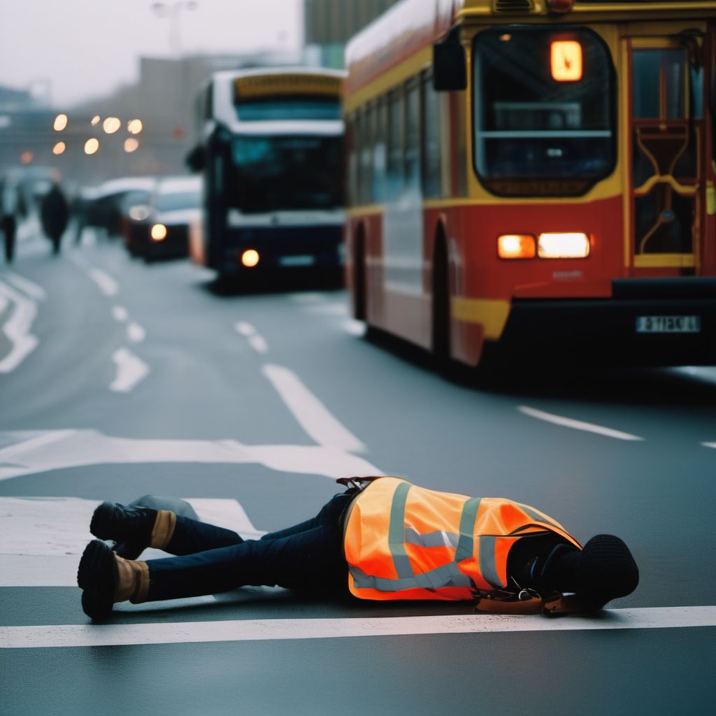 Pedestrian injured in unspecified transport accident digital illustration