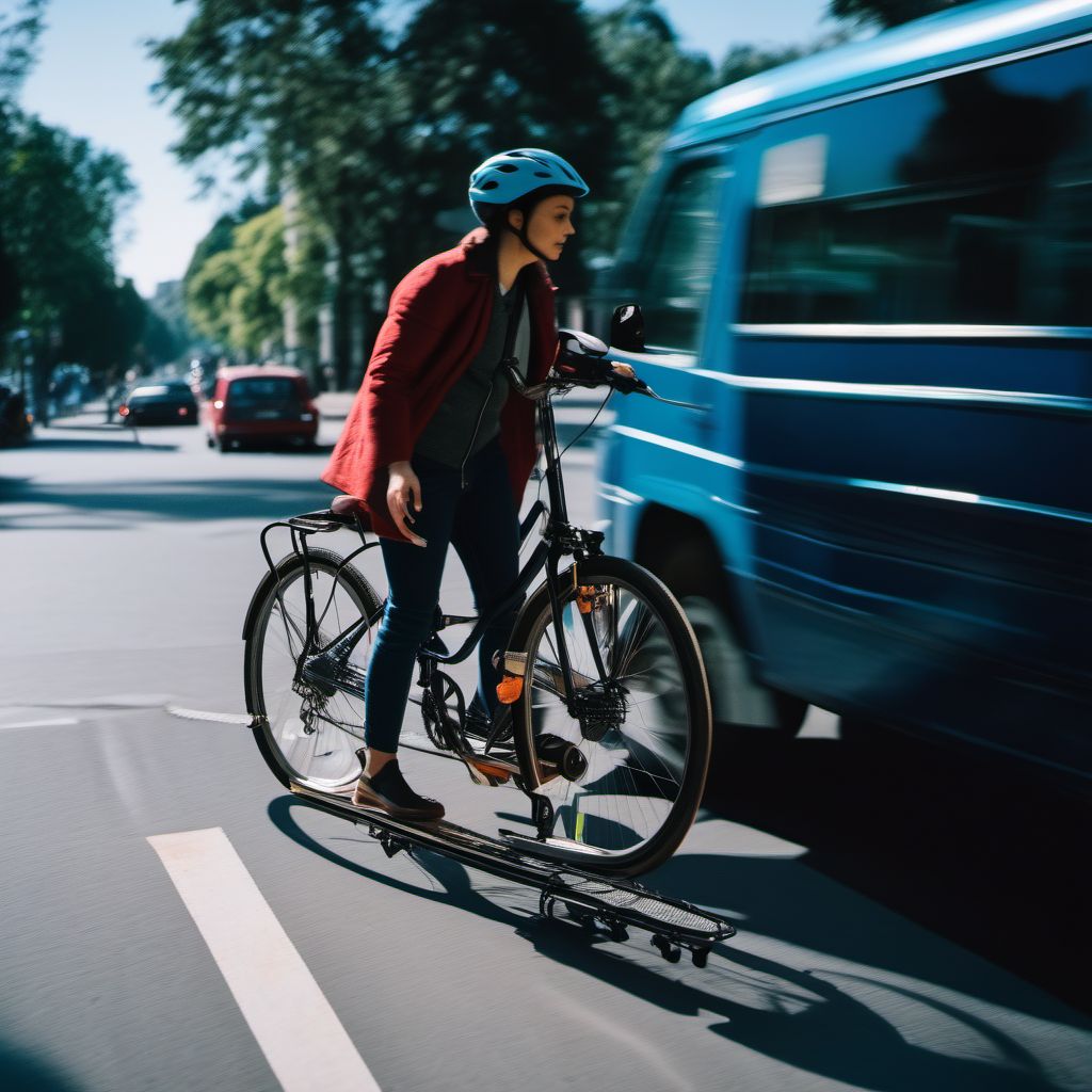 Person boarding or alighting a pedal cycle injured in collision with pedestrian or animal digital illustration